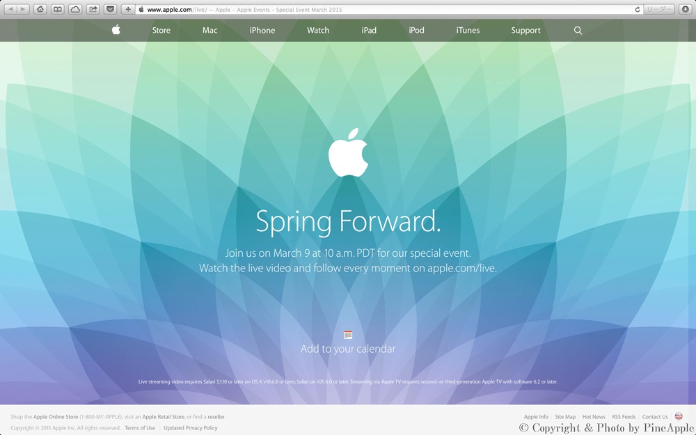 Apple Special Event March, 2015 Spring forward.