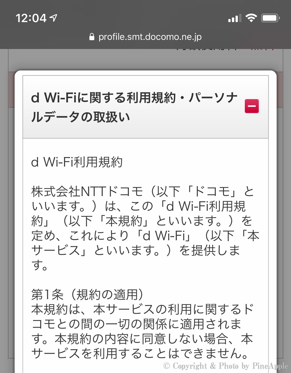 d Wi-Fi：d Wi-Fi に関する利用規約・パーソナル データの取扱い