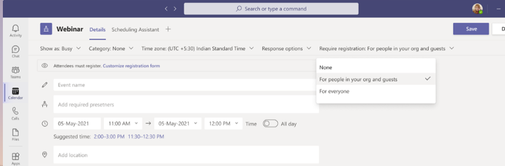 Microsoft Teams: webinars plus new meeting registration options - MC250958