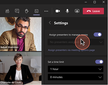 Presenter support toggle in Breakout Room settings
