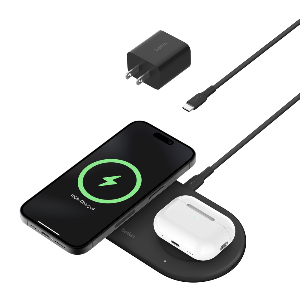 Belkin BoostCharge Pro Qi 2 2 - in - 1 ワイヤレス充電パッド