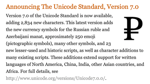 【Unicode Consortium】約 250 におよぶ新しい絵文字を追加した “Unicode® 7.0” を発表 | 特集(クラウド ...