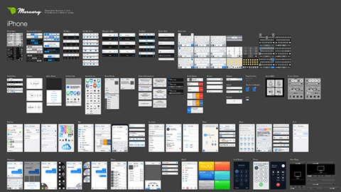 【Mercury】”iOS 8″ のベクター画像ベースの素材集 “iOS 8 Illustrator vector UI Kit” を公開