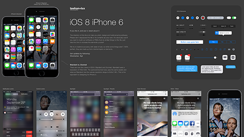 【Teehan + Lax】”iOS 8″ の GUI 素材集 “iOS 8 GUI PSD（iPhone 6）” を公開