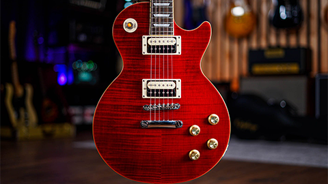 【Epiphone】”Slash” のシグネイチャー モデルのレス ポール “Ltd Ed Slash “Rosso Corsa” Les Paul Standard” をリリース