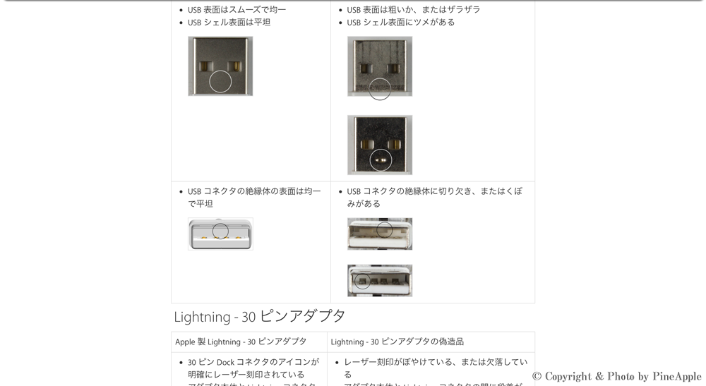 Lightning コネクター アクセサリの偽造品または模倣品を識別する - Apple サポート