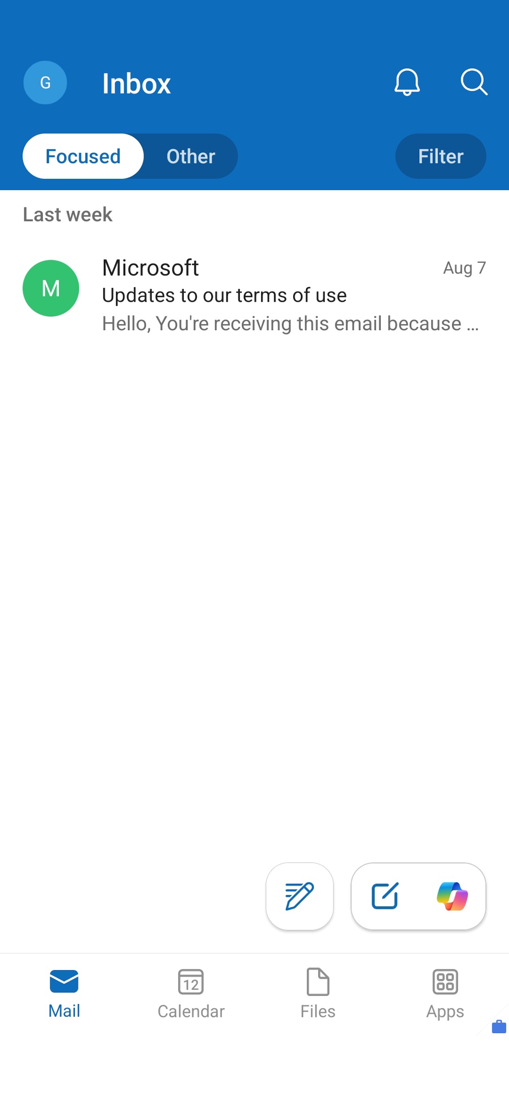 MC1138239：Outlook Mobile : Copilot Chat overlay coming to iOS and Android